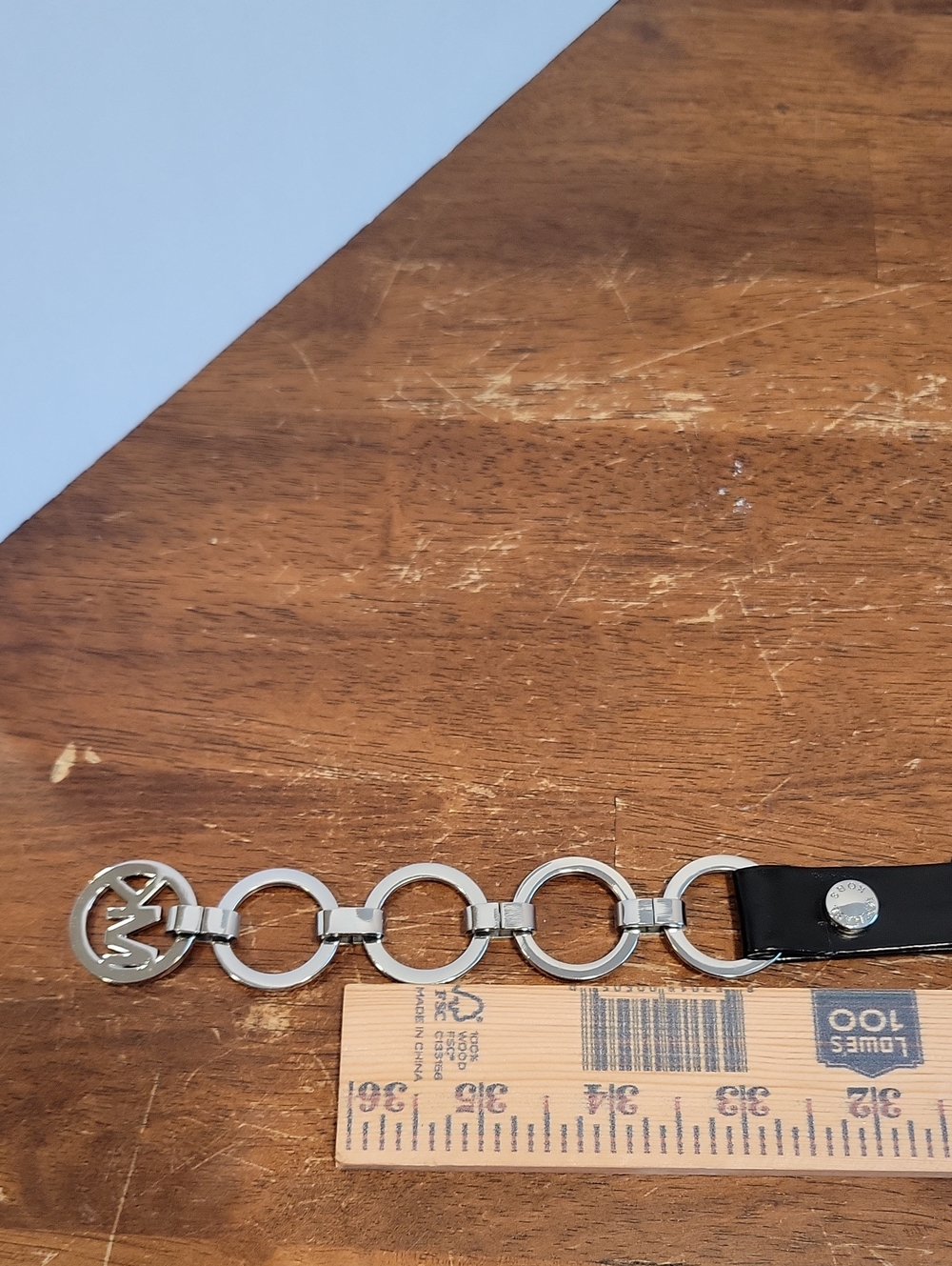Michael Kors Silver Chain & Black Fabric Belt 38" Long Approximately - Picture 9 of 10